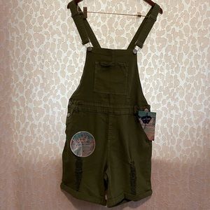 V.I.P. Jeans Destroyed Overall Shorts